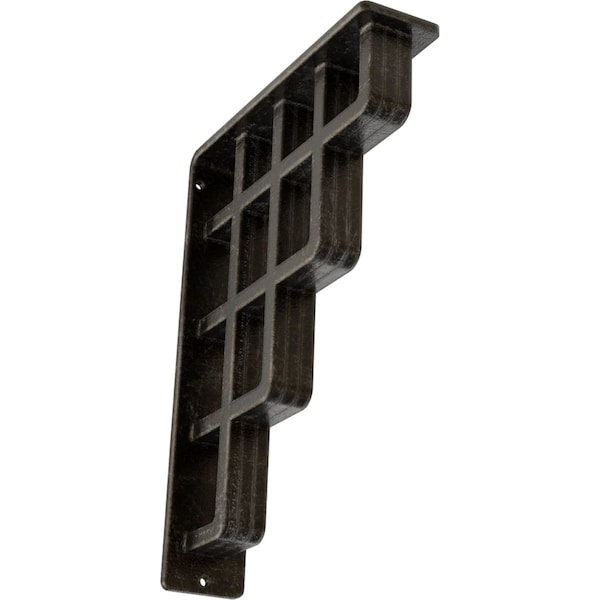 Ekena Millwork Diane Wrought Iron Bracket, (Triple center brace), Antiqued Warm Silver 2"W x 7 1/2"D x 10"H BKTM02X07X10TDIAWS - main